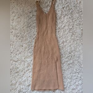 Hollister Tan Ribbed Knit Dress